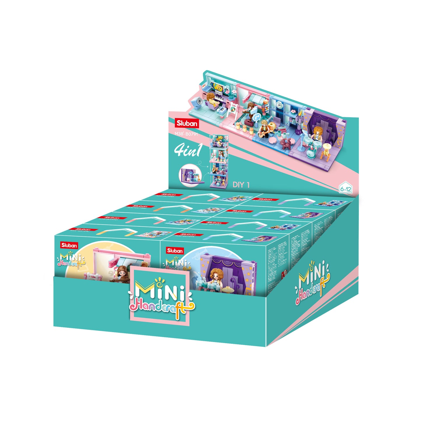a box of toys from the mini handcraft range 4 in 1 from sluban australia