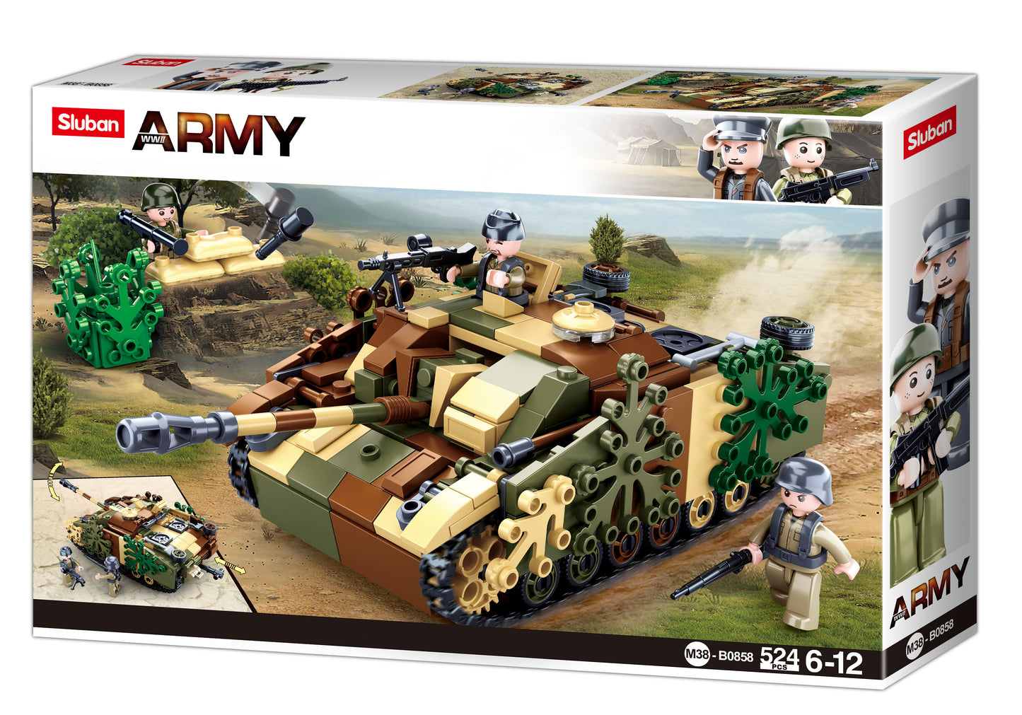 This World War 2 German STUG III armoured fighting vehicle/tank building bricks and blocks from sluban australia. 
