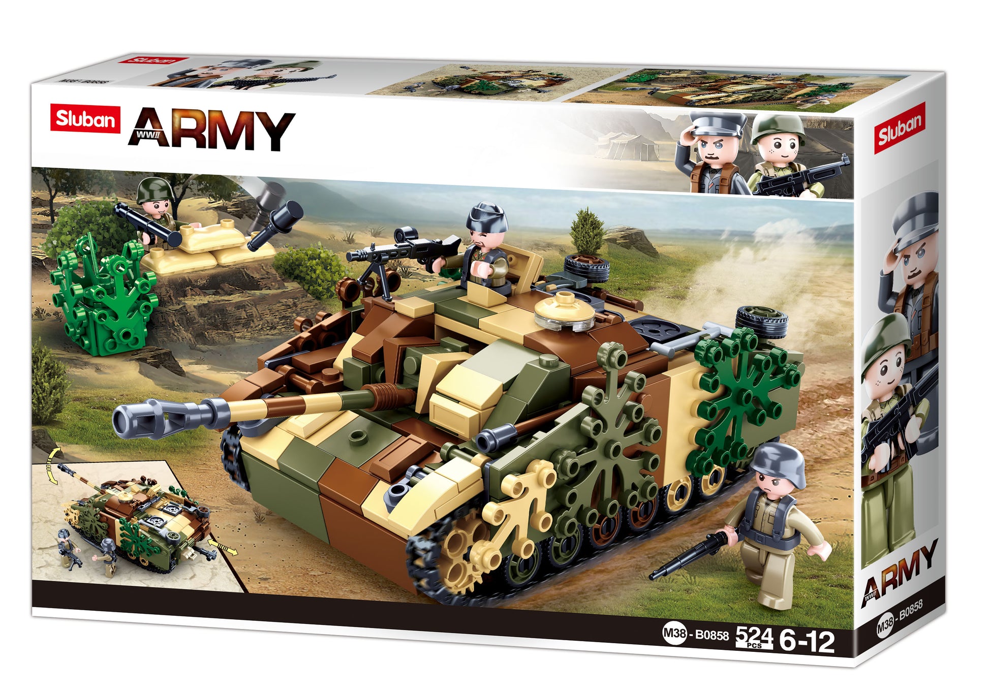 This World War 2 German STUG III armoured fighting vehicle/tank building bricks and blocks from sluban australia. 
