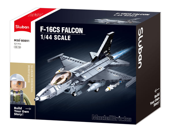 B0891 MODEL BRICKS F-16C FALCON FIGHTER 521 PCS  AGES 10+ C12