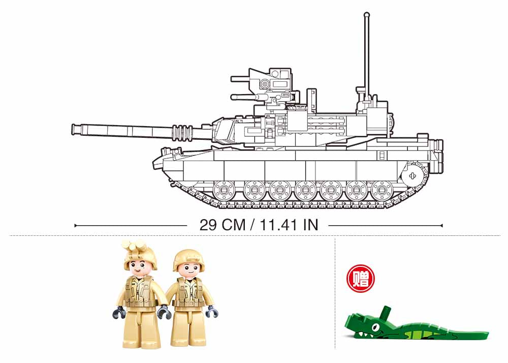 B0892 MODEL BRICKS MB M1A2 V2 ABRAMS MAIN BATTLE TANK 781 PCS AGES 10+ C12