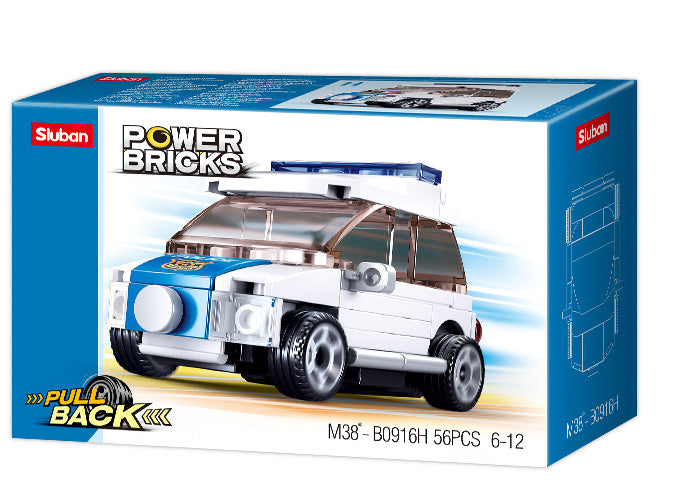 B0916H POWER BRICKS  PULL BACK CAR for kids from sluban australia.