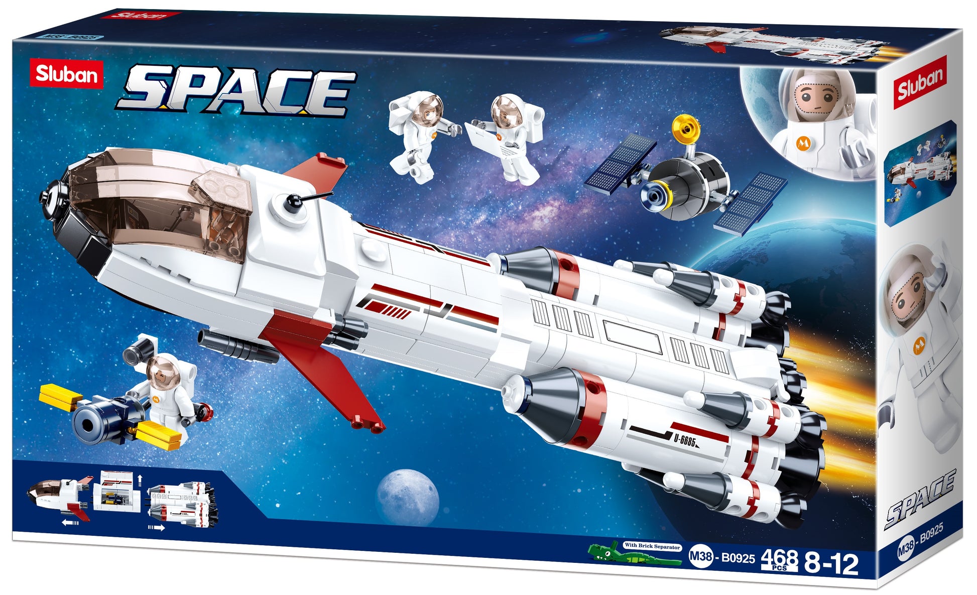 B0925 SPACE SATURN EXPEDITION ROCKET with minifigure from sluban australia.