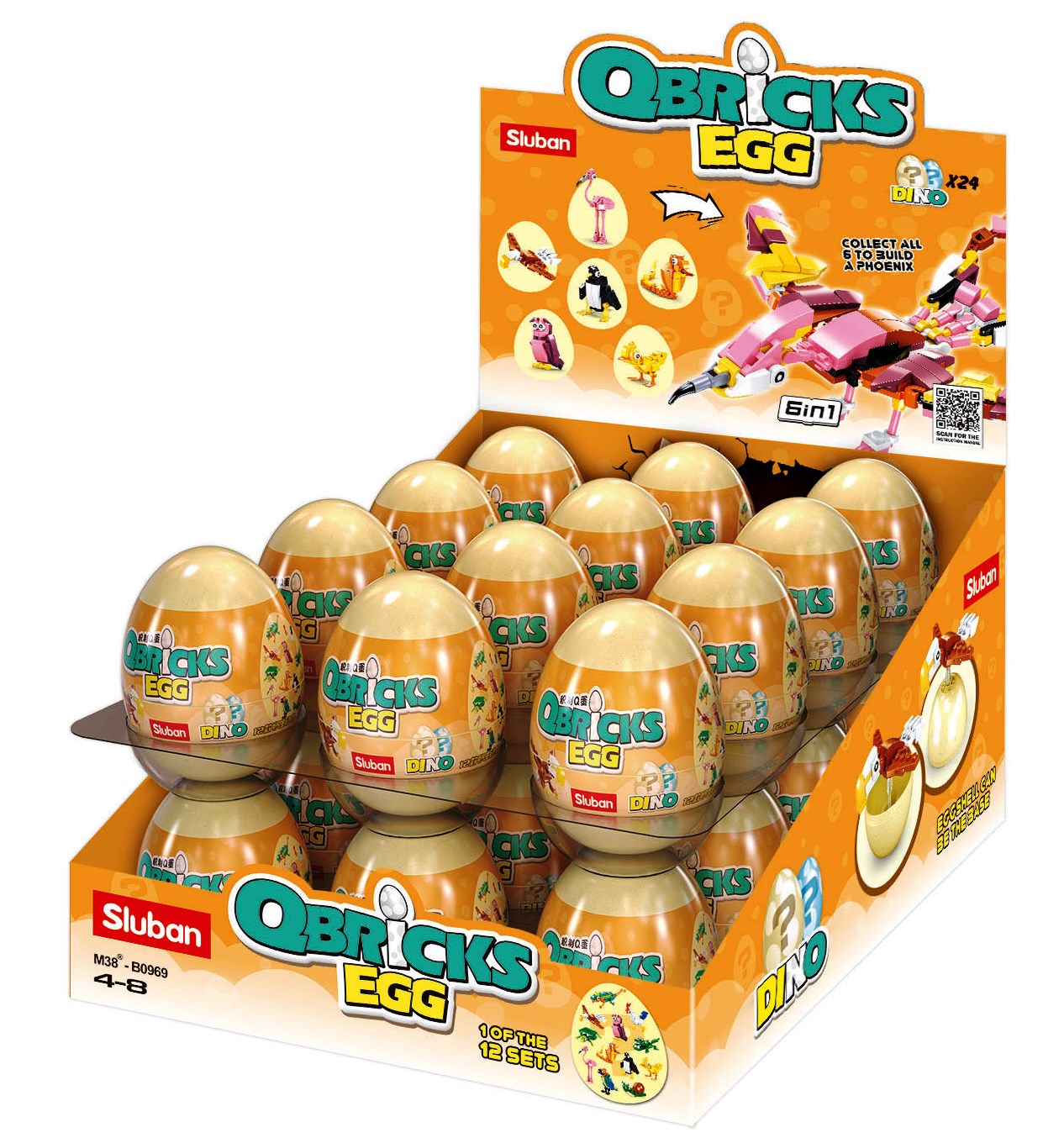 B0969 QBRICKS EGG - OVIPARA (A COLLECTION OF EGG-LAYING ANIMALS) by sluban australia