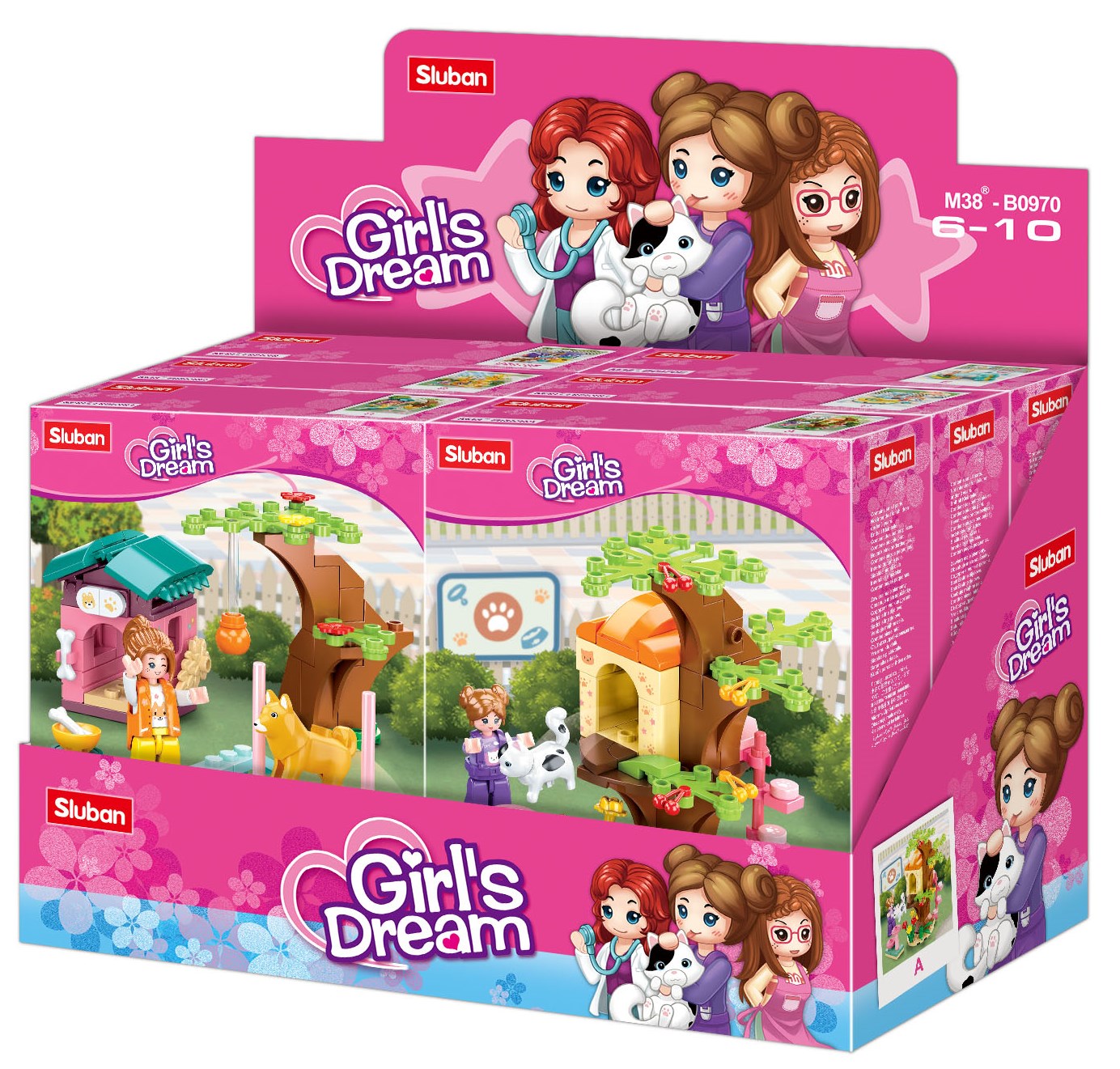 B0970 GD PET AMUSEMENT PARK girls and kids building bricks and blocks from sluban australia