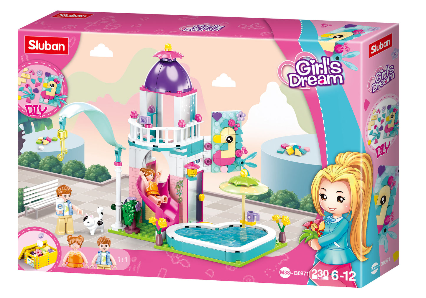 B0971 GIRLS DREAM - HOME PARTY minifigures, building bricks and blocks from sluban australia.