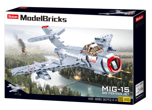 B0983 MB MIG-15 FIGHTER 583 PCS AGES 8+ C12