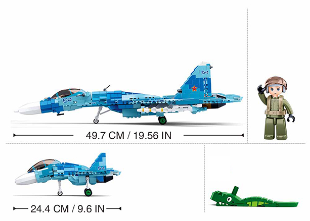 B0985 MB SU-27 FIGHTER 2 IN 1 1040 PCS AGES 8+ C6