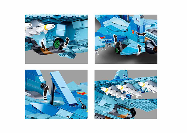 B0985 MB SU-27 FIGHTER 2 IN 1 1040 PCS AGES 8+ C6