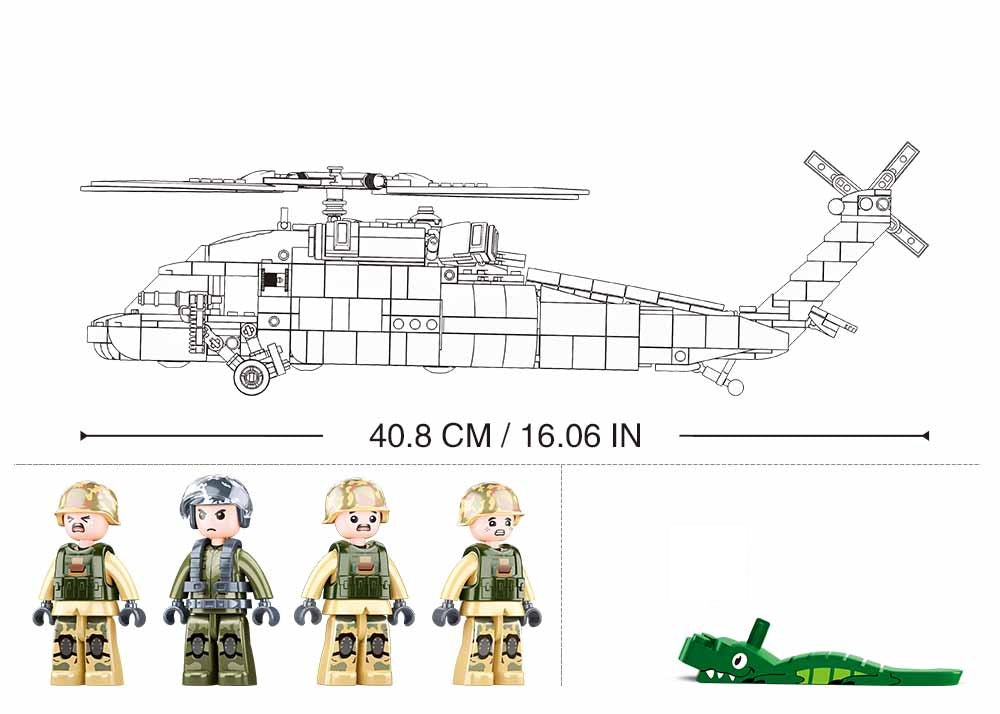 B1012 MB HELICOPTER BLACK HAWK 692 PCS AGES 8+ C12