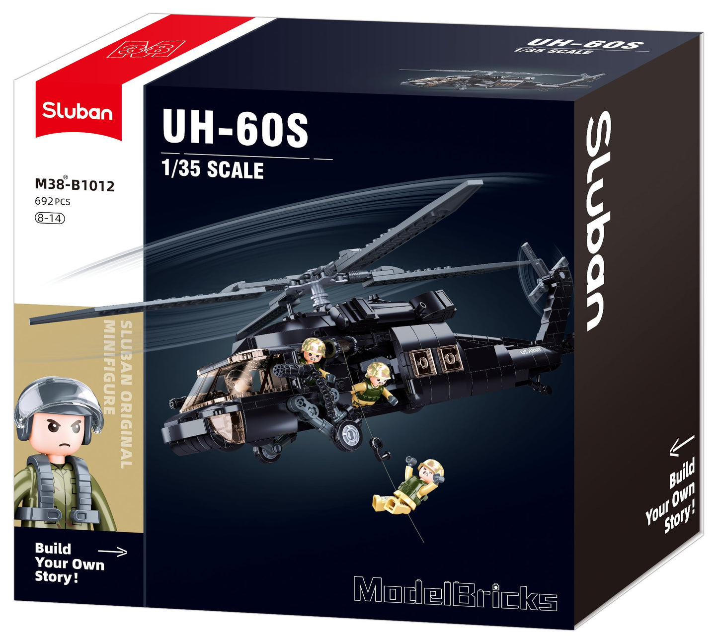 B1012 MB HELICOPTER BLACK HAWK 692 PCS AGES 8+ C12