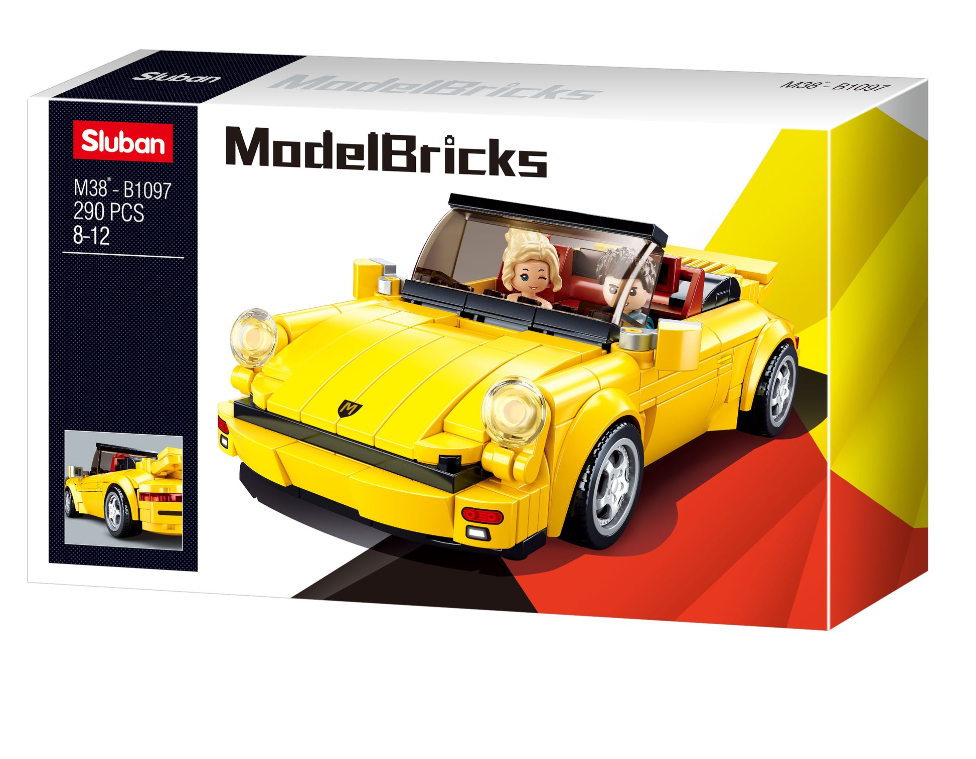 B1097 MB SPORT CAR CONVERTIBLE with minifigures from sluban australia