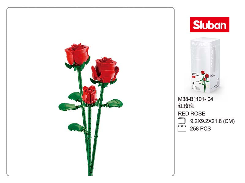 B1101-04 RED ROSE 258 PCS