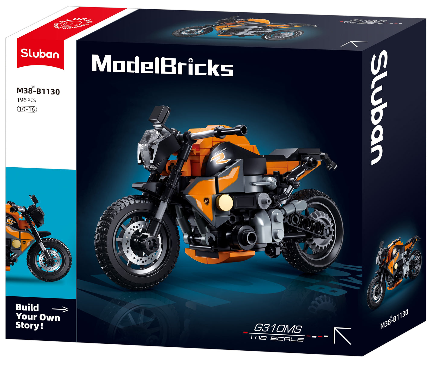 B1130 MB MOTOR BIKE G310MS SCALE 1:2 196 PCS C36