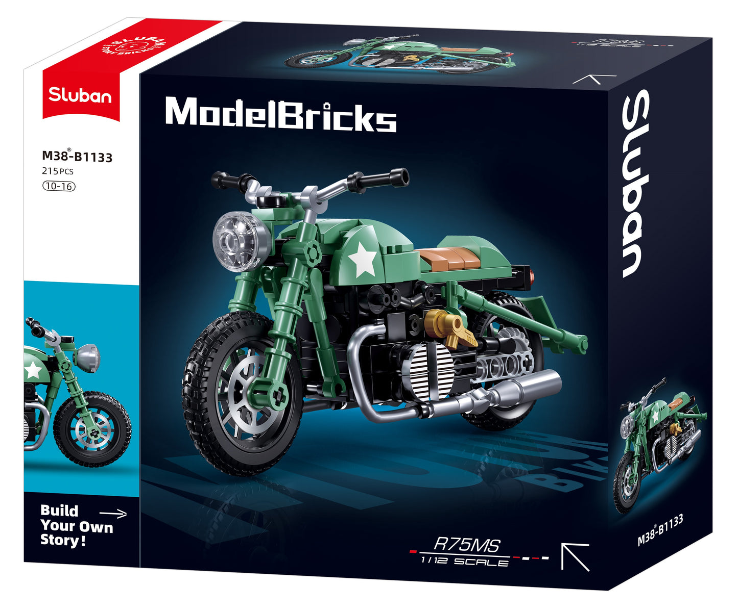 B1133 MB MOTOR BIKE R75MS SCALE 1:12 215 PCS C36