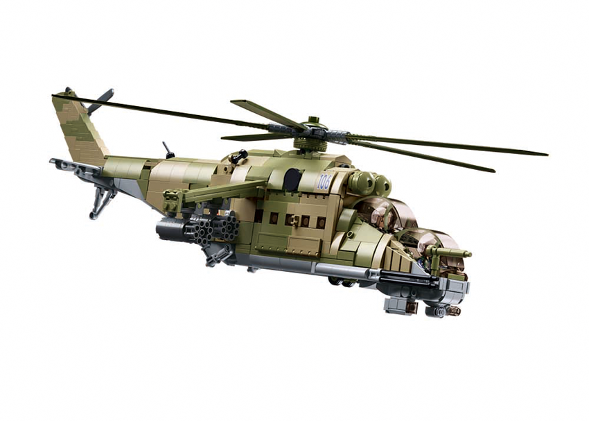 B1137 MB MI-24S HELICOPTER GUNSHIP 3 IN 1 SCALE 1:35 893 PCS AGES 12+ C8