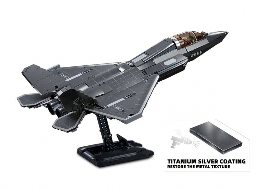 B1186 MB J35 STEALTH AIRCRAFT METAL COATING SCALE 1:44 838 PCS AGES 12+ C6