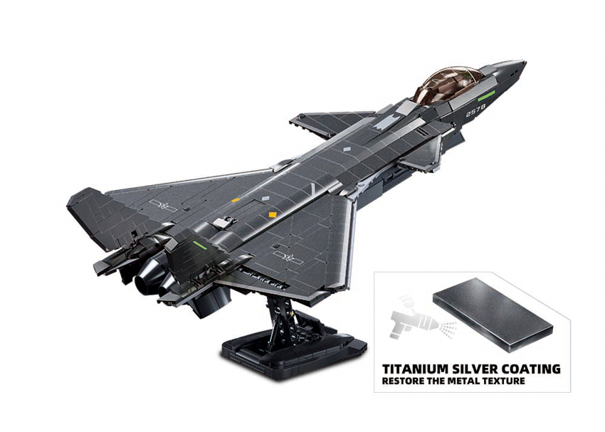 B1187 MB J20 STEALTH AIRCRAFT METAL COATING SCALE 1:44 1007 PCS AGES 12+  C6
