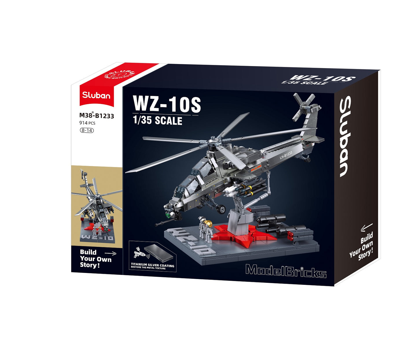 B1233 MB WZ-10S HELICOPTER SCALE 1:44 941 PCS