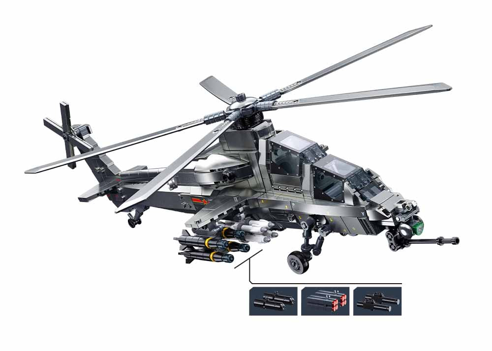 B1233 MB WZ-10S HELICOPTER SCALE 1:44 941 PCS