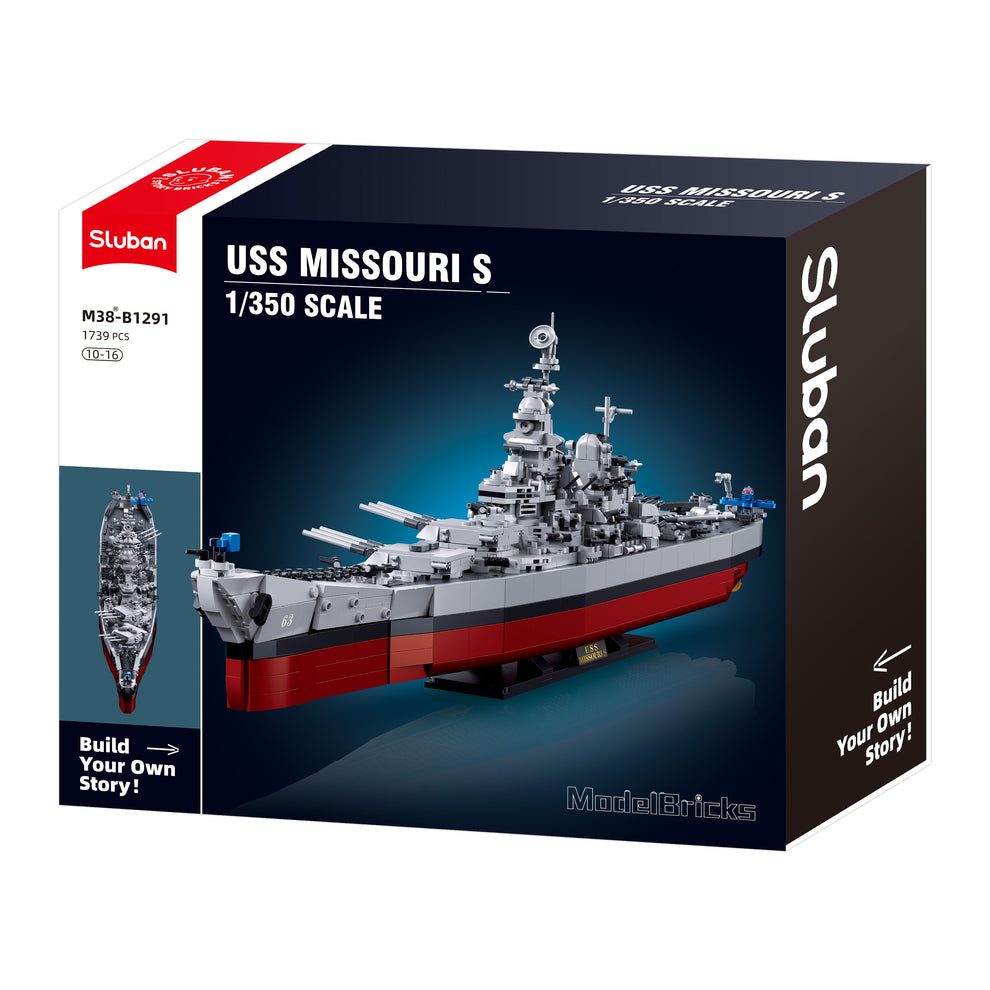 B1291 MB USS MISSOURI SCALE 1:350 1739 PCS – Sluban Australia