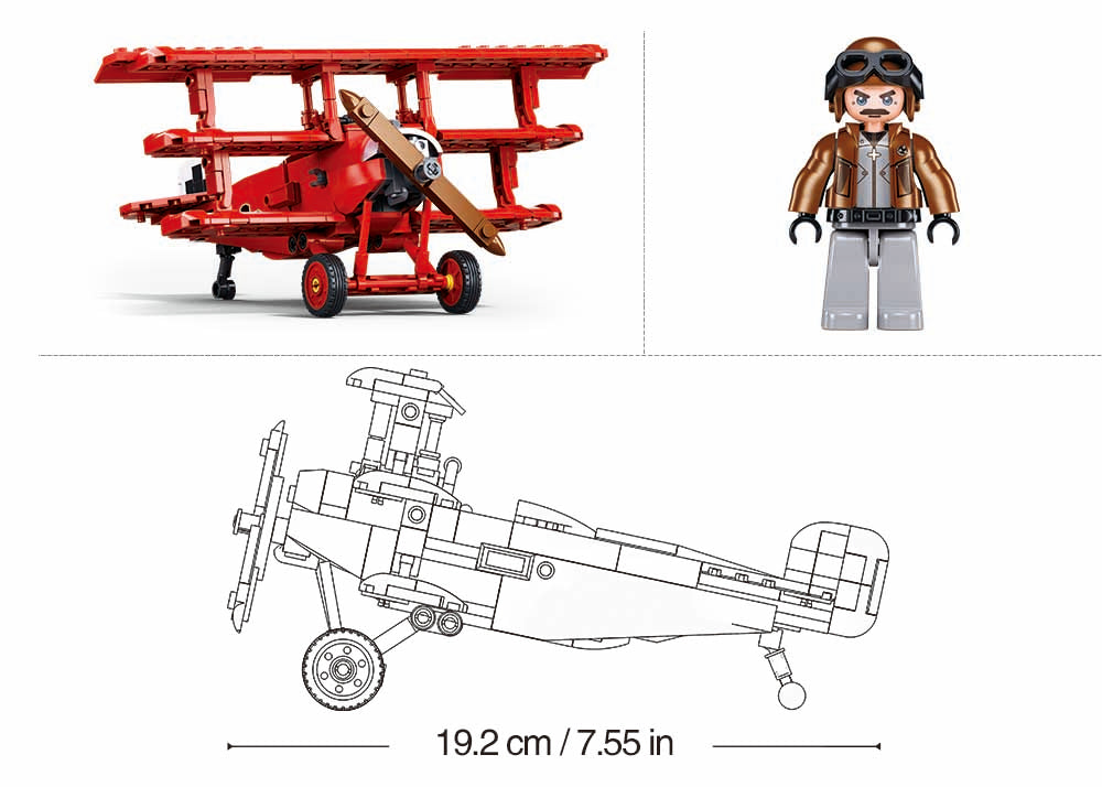 B1292 MB WW1 FOOKER DR-1S SCALE 1:35 281PCS