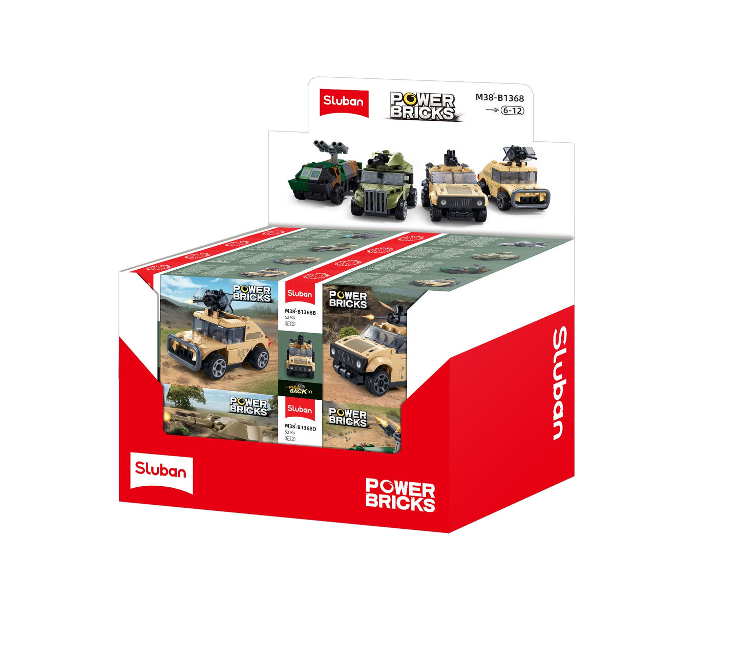 B1368 PULL BACK CAR ARMY DISPLAY