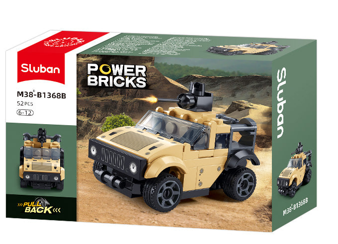 B1368 PULL BACK CAR ARMY DISPLAY