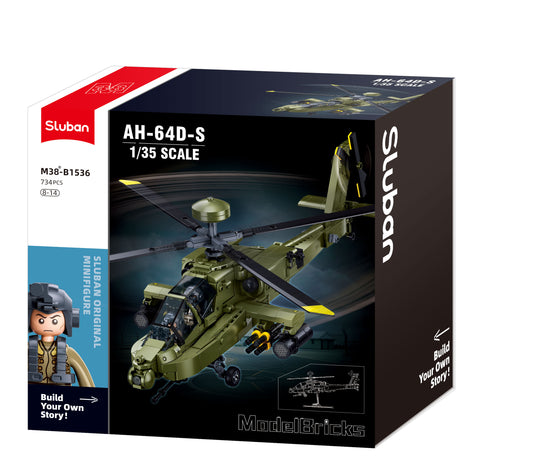 B1536 MB AH-64D APACHE SCALE 1:44 728 PCS