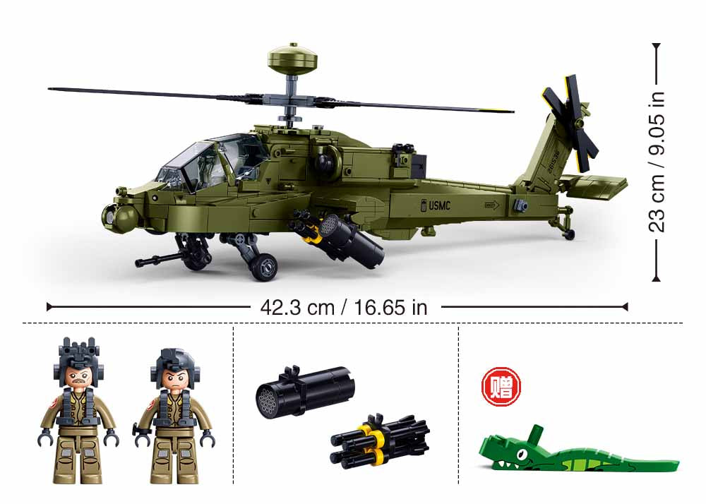 B1536 MB AH-64D APACHE SCALE 1:35 728 PCS