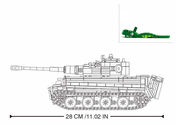 B0851 POWERBRICKS- REMOTE CONTROL PANZERKAMPFWAGEN TIGER TANK 814PCS